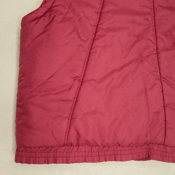 Vintage Sears Puffer Vest Red Snap Front 70s 80s Outerwear Retro Women's Small - Picture 8 of 11